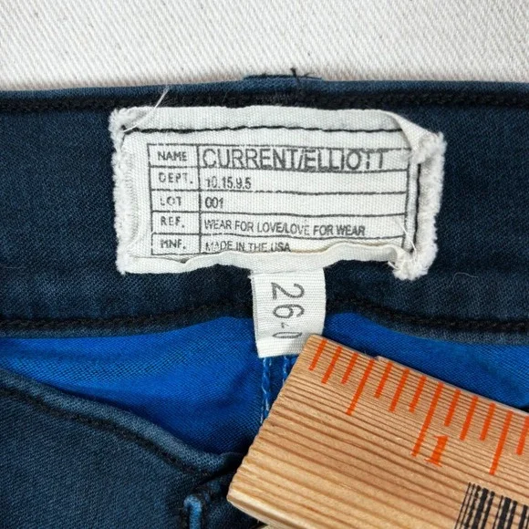 Current/Elliott The Rider Legging Electric Blue Two Tone Tuxedo Skinny Pants 26 - Picture 2 of 12